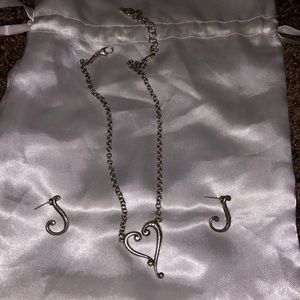 Brighton heart necklace and earring set